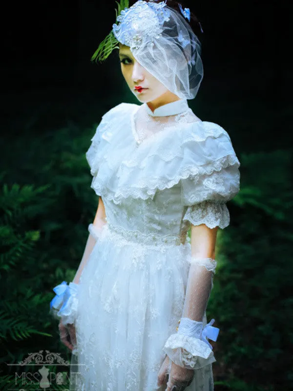 pearl lace bow cuffs