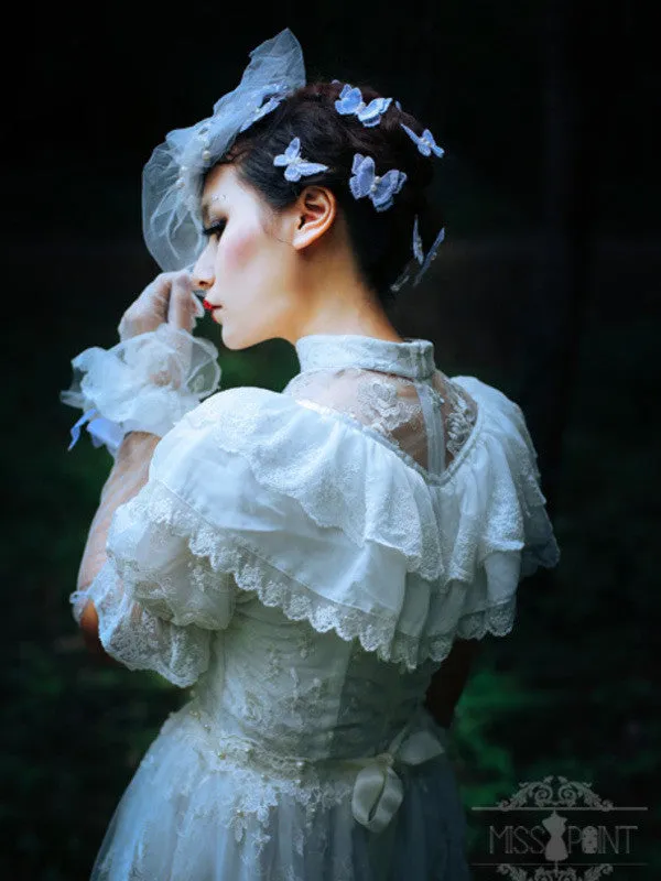 pearl lace bow cuffs