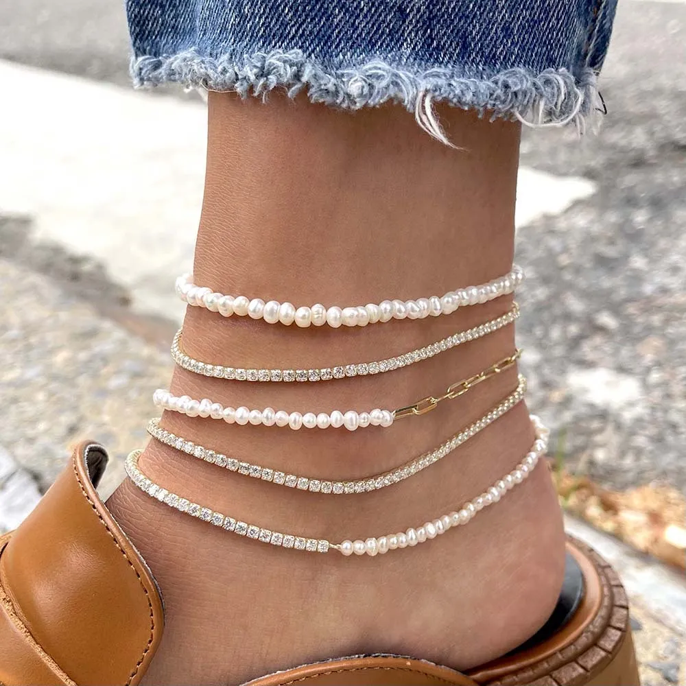 Pearl X Link Anklet
