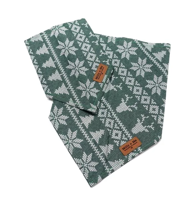 Pine Green Winter Sweater - Pet Bandana