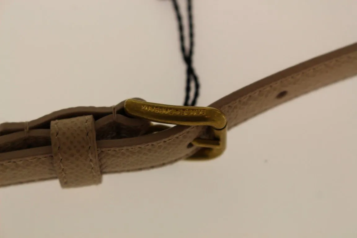 Pink Leather Skinny Belt