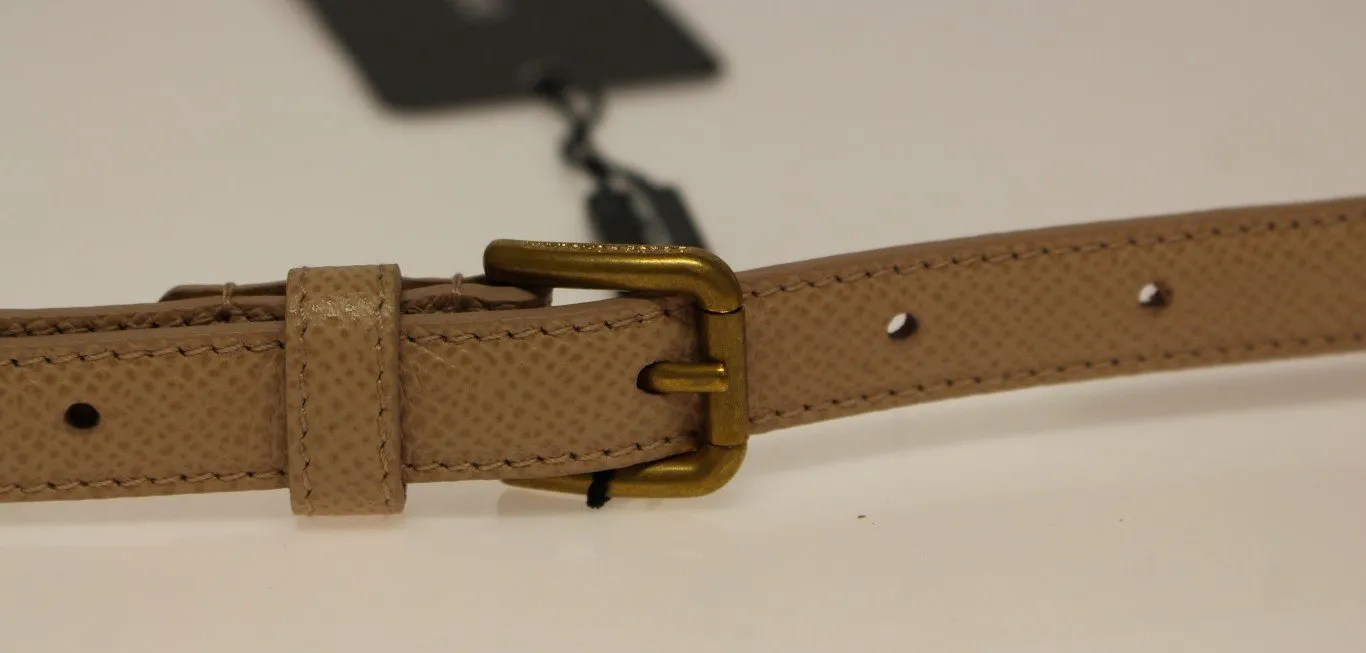 Pink Leather Skinny Belt
