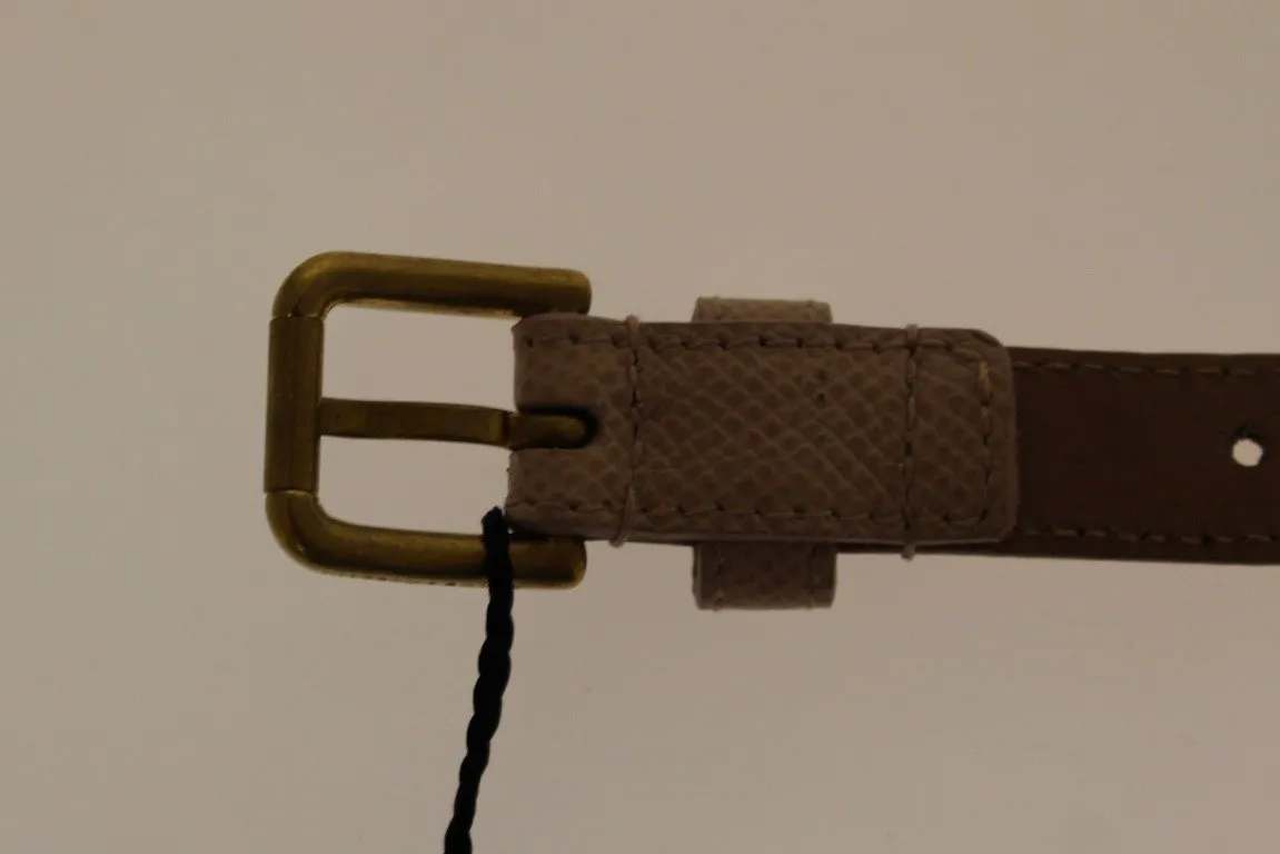 Pink Leather Skinny Belt