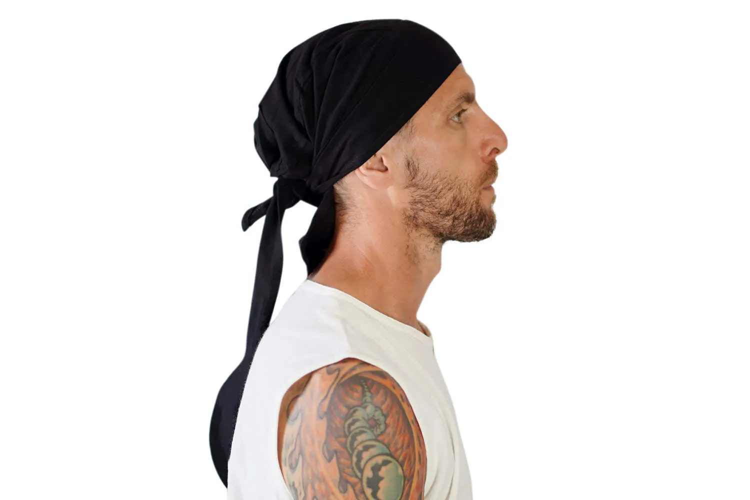 'Pirate Bandana' Medieval Hat - Black Cotton