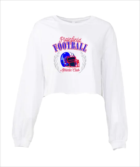 PLAINFIELD ATHLETIC CLUB WHITE LONGSLEEVE CROP