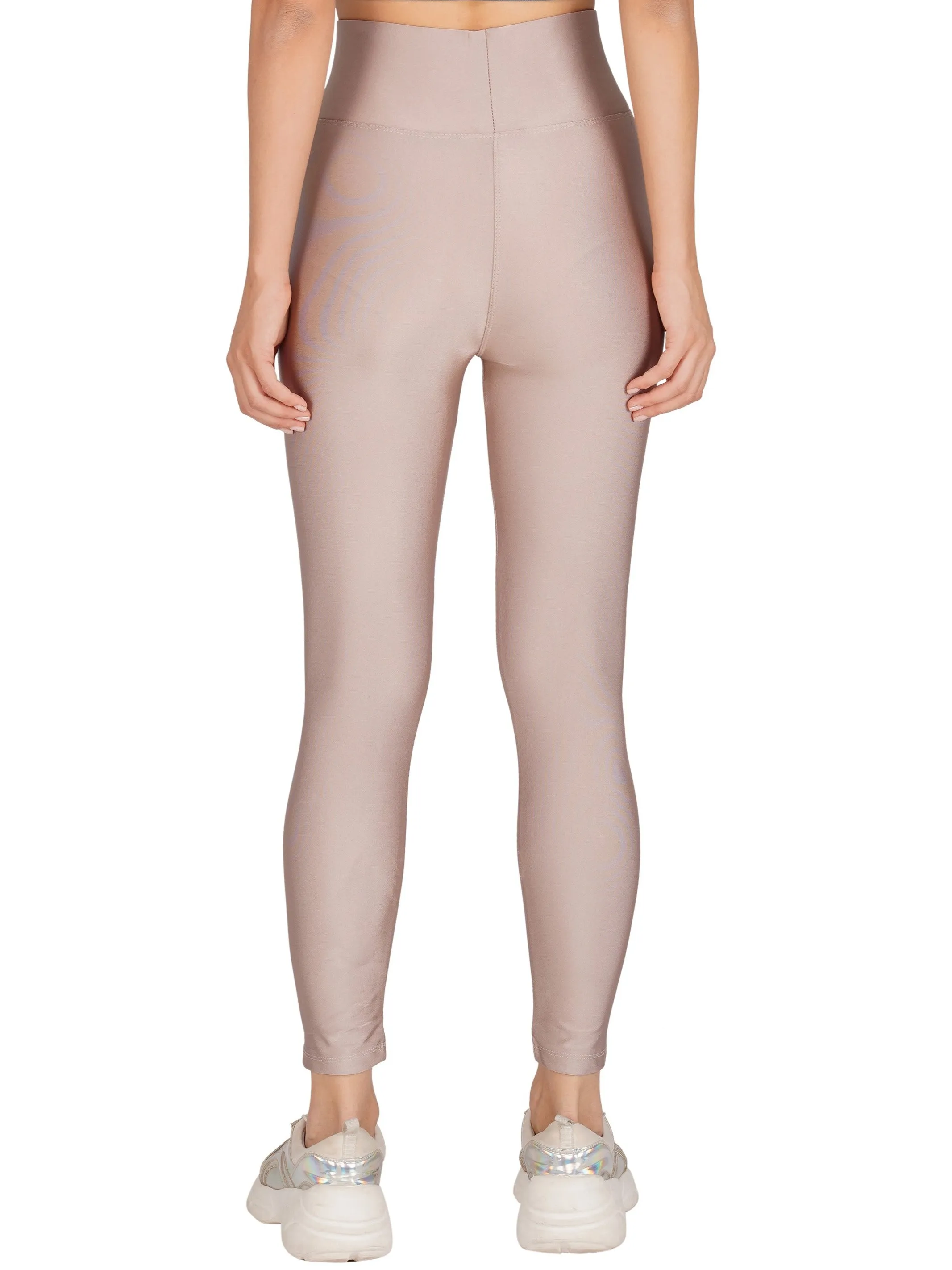 Poftik women's high waist gloosy shiny leggings for gym, yoga and workout