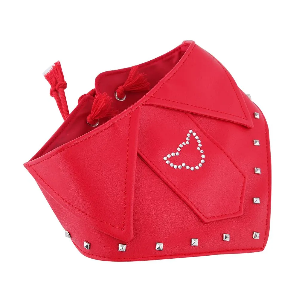 Posh Tail Red Faux Leather Dog Bandana