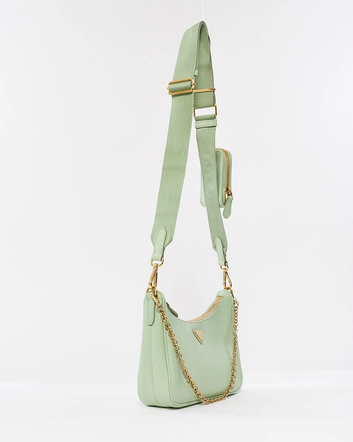 Prada Pistacchio Saffiano Leather 2005 Re Edition Crossbody Bag