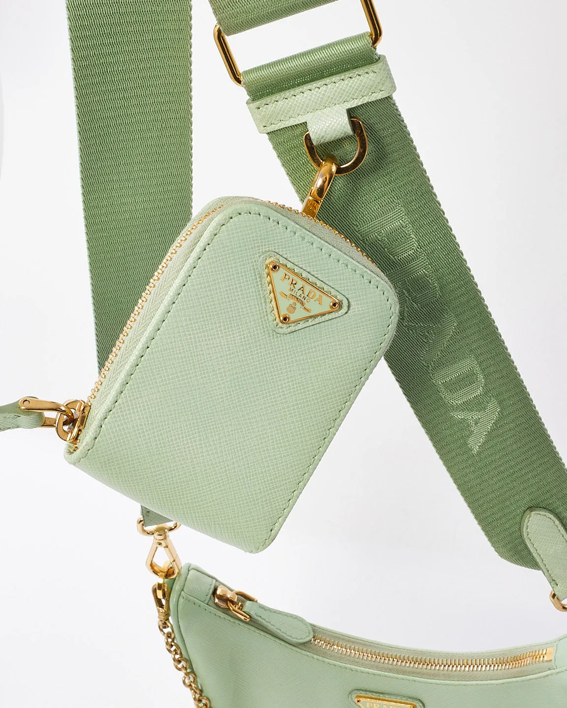 Prada Pistacchio Saffiano Leather 2005 Re Edition Crossbody Bag