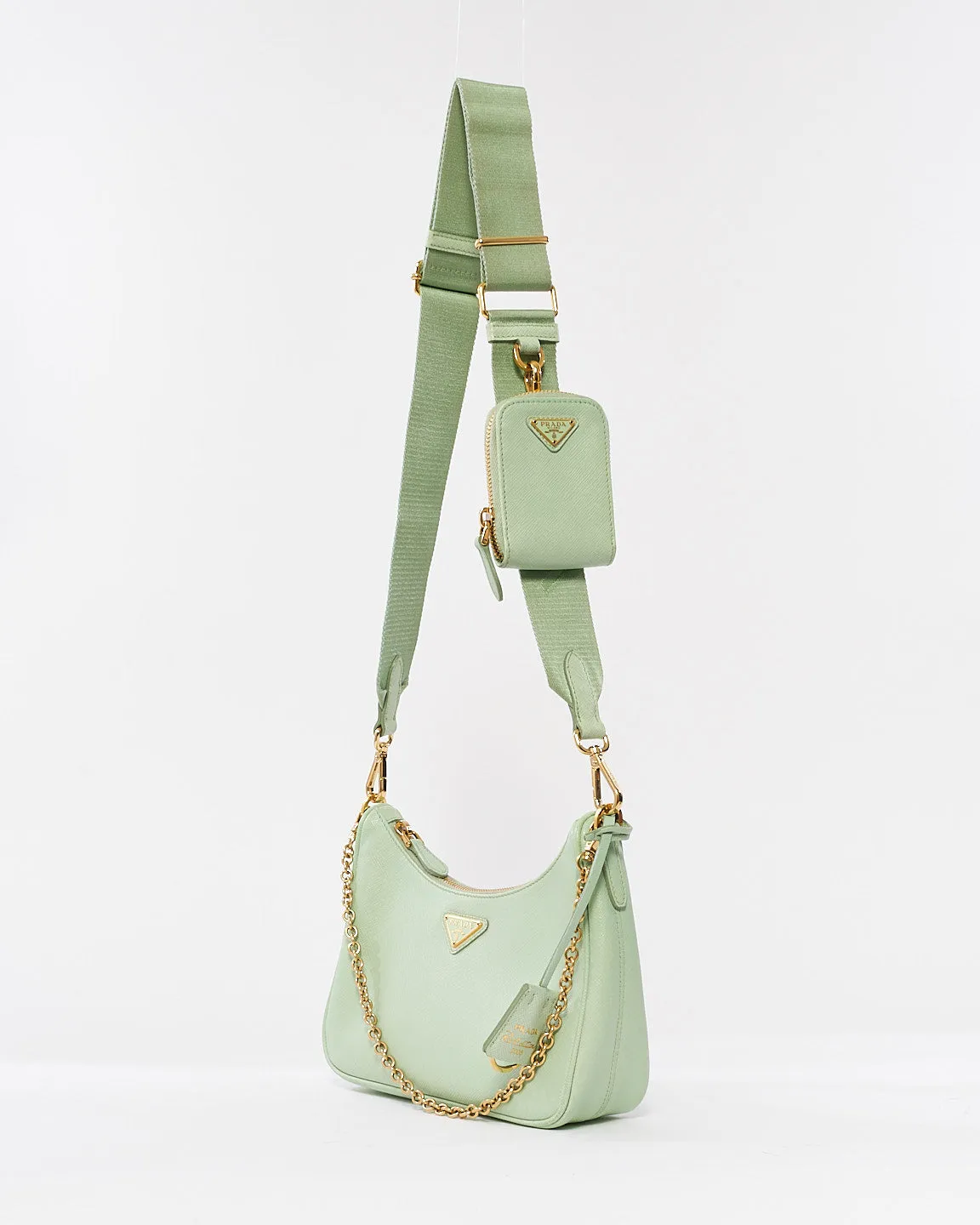 Prada Pistacchio Saffiano Leather 2005 Re Edition Crossbody Bag