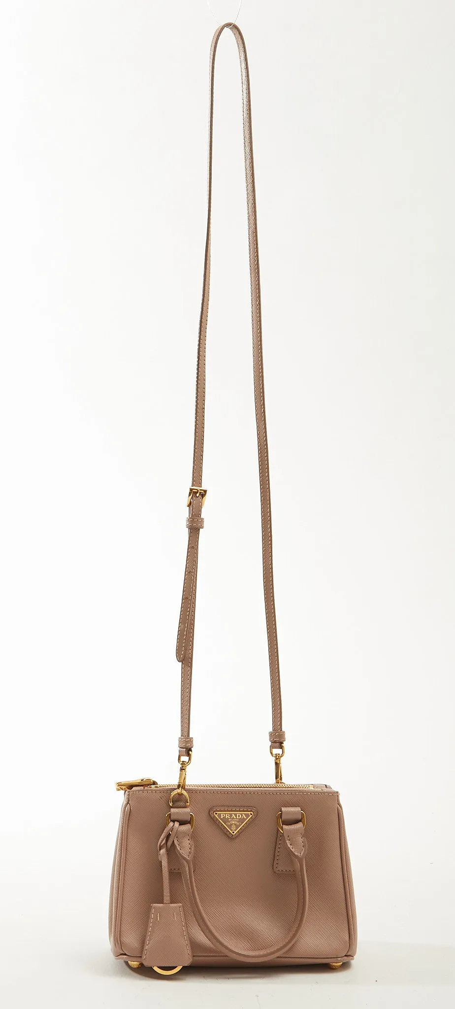 Prada Powder Pink Saffiano Leather Micro Galleria Bag