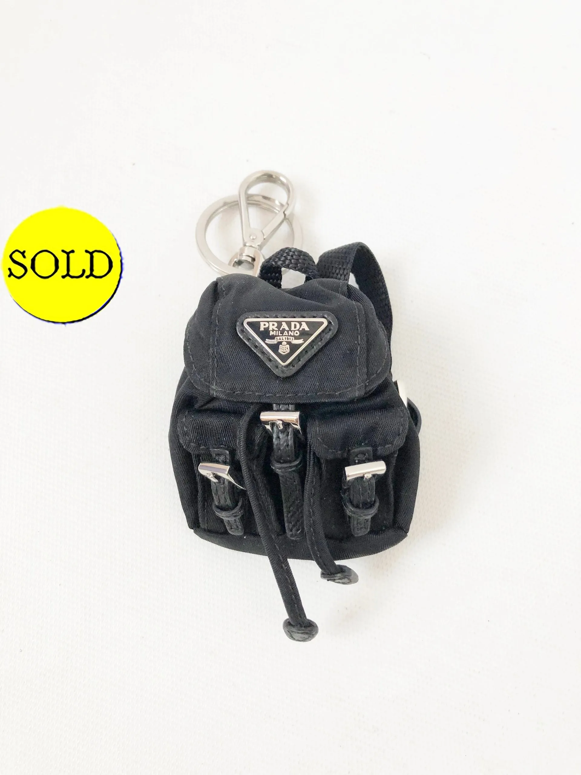 Prada Vela Backpack Keychain