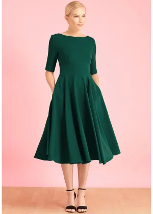Pretty Dress Company Hepburn 50's Swing Dress Forest Green
