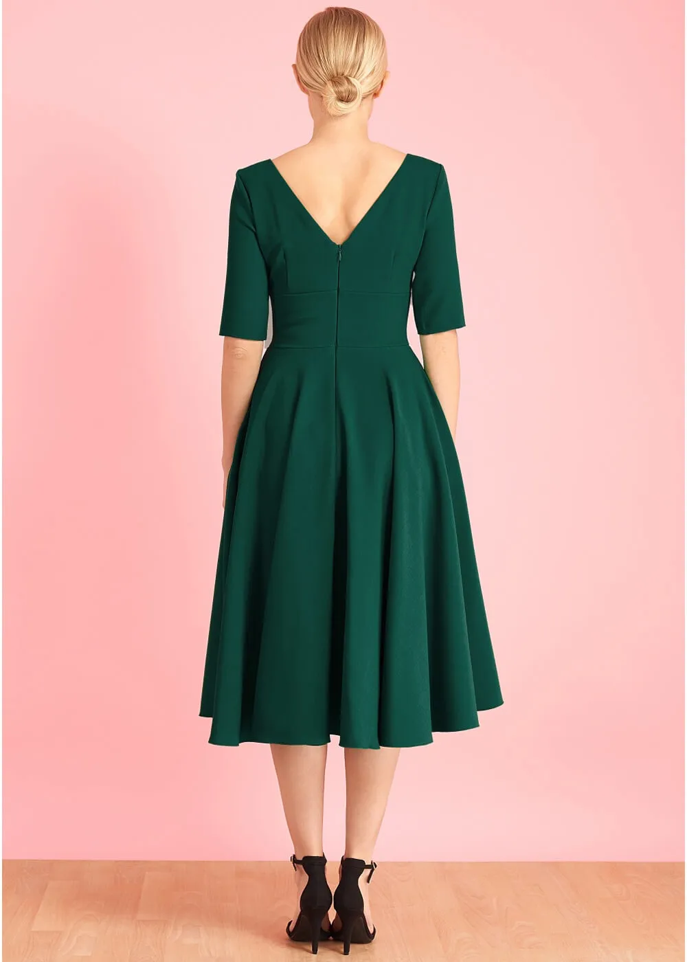 Pretty Dress Company Hepburn 50's Swing Dress Forest Green