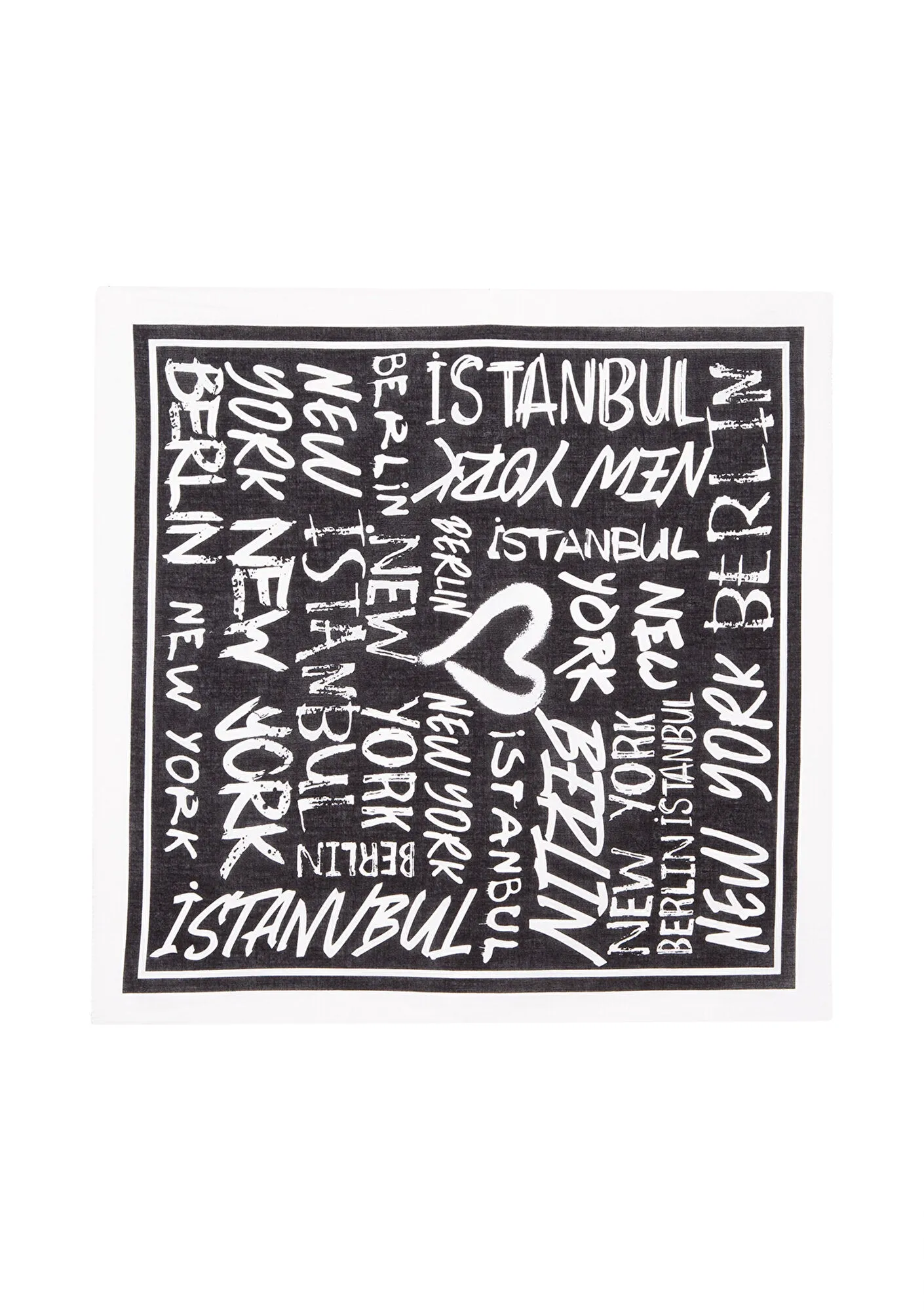Printed Black Bandana