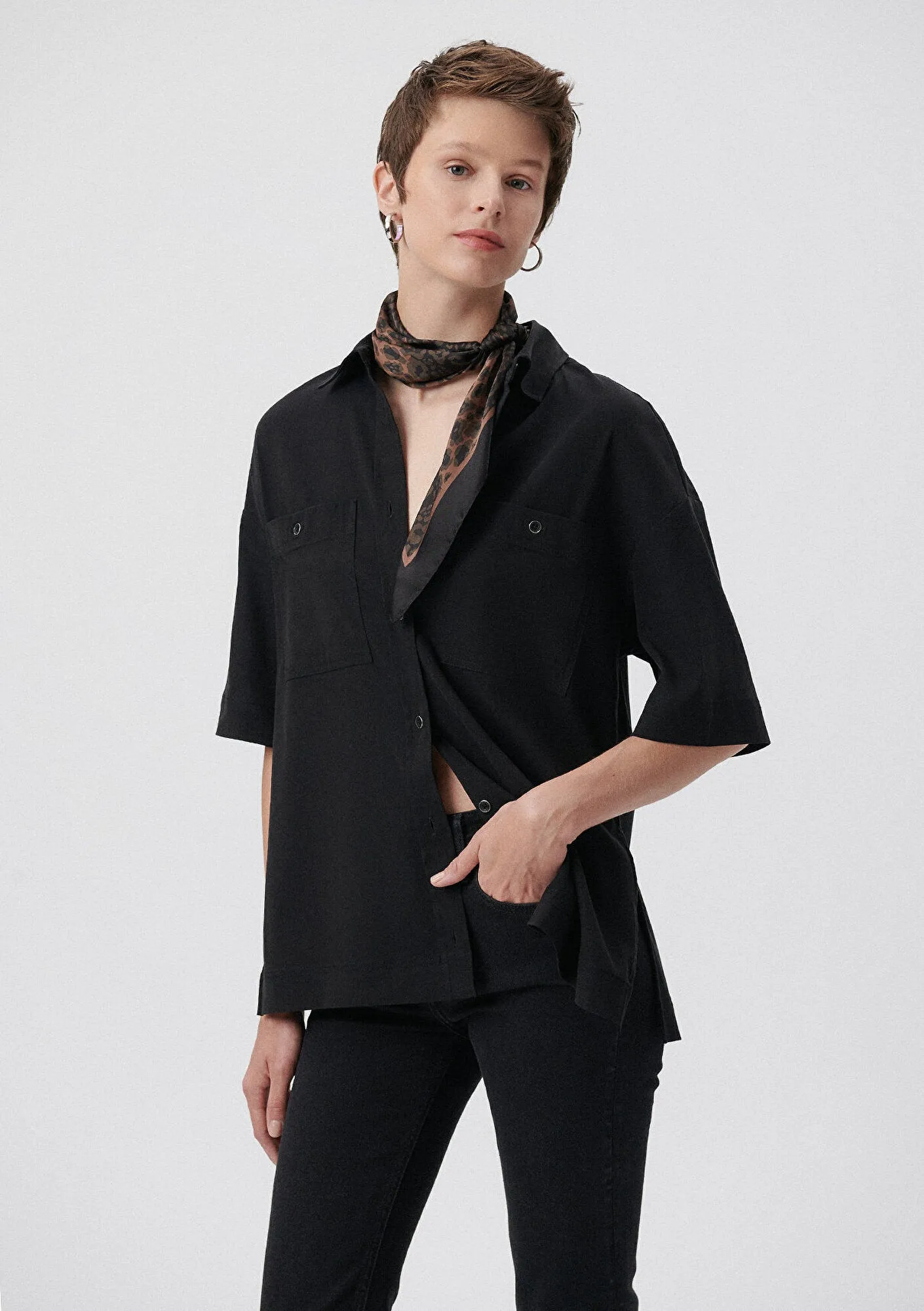 Printed Black Bandana