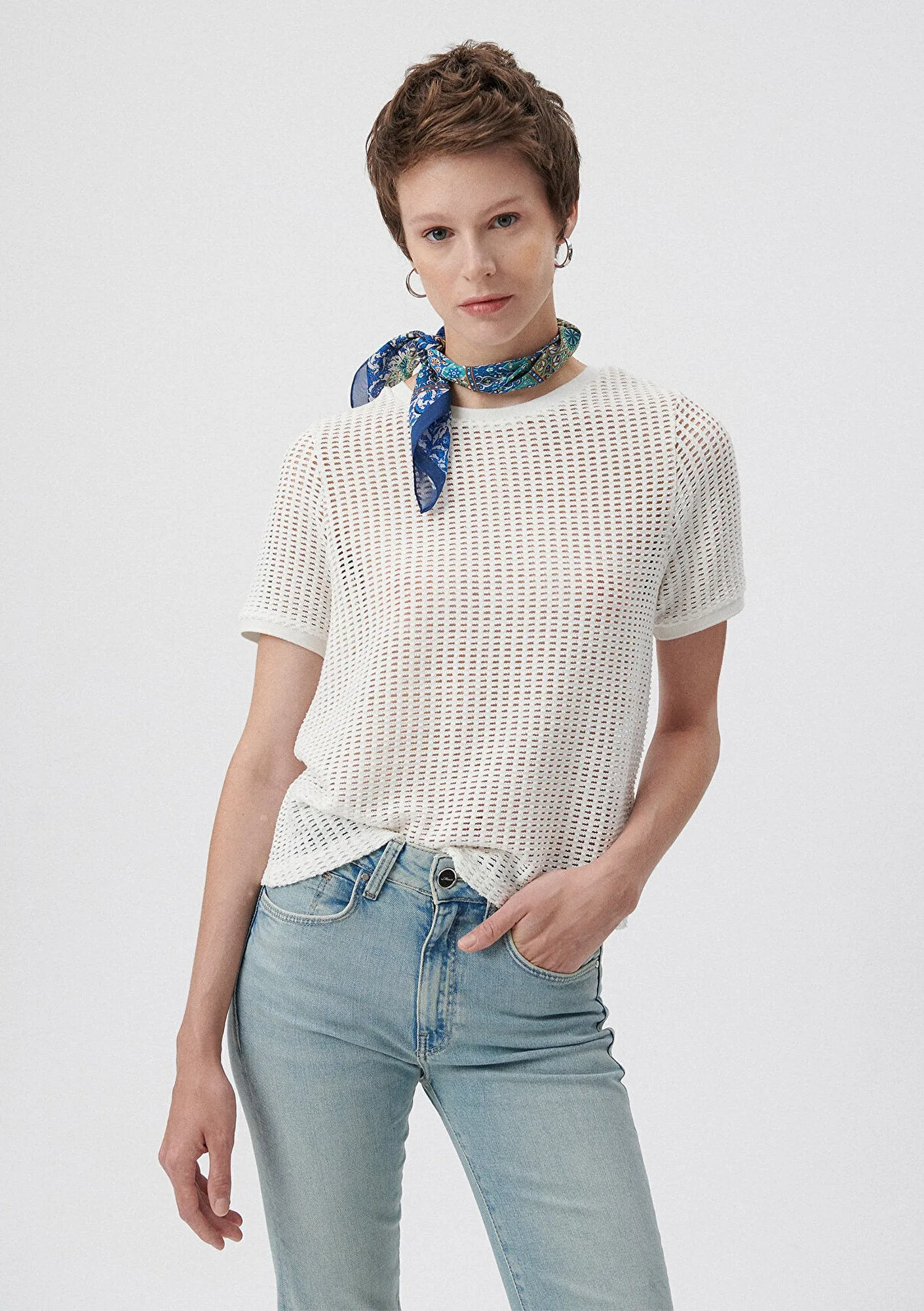 Printed Blue Bandana