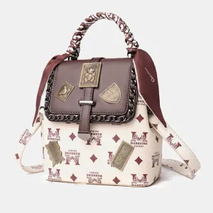 Printing Badge Shoulder Bag Vintage