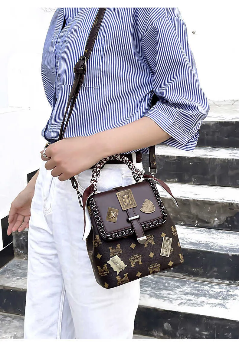 Printing Badge Shoulder Bag Vintage