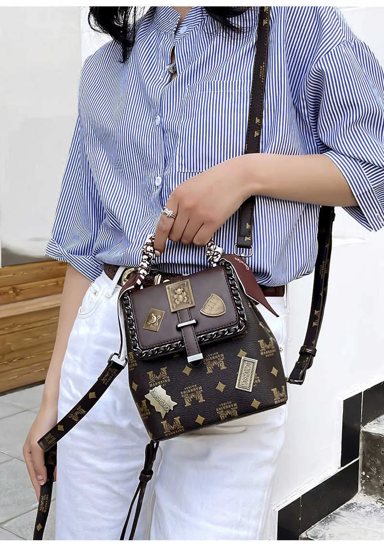 Printing Badge Shoulder Bag Vintage