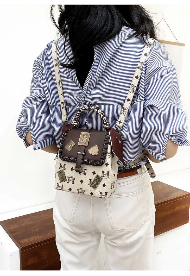 Printing Badge Shoulder Bag Vintage