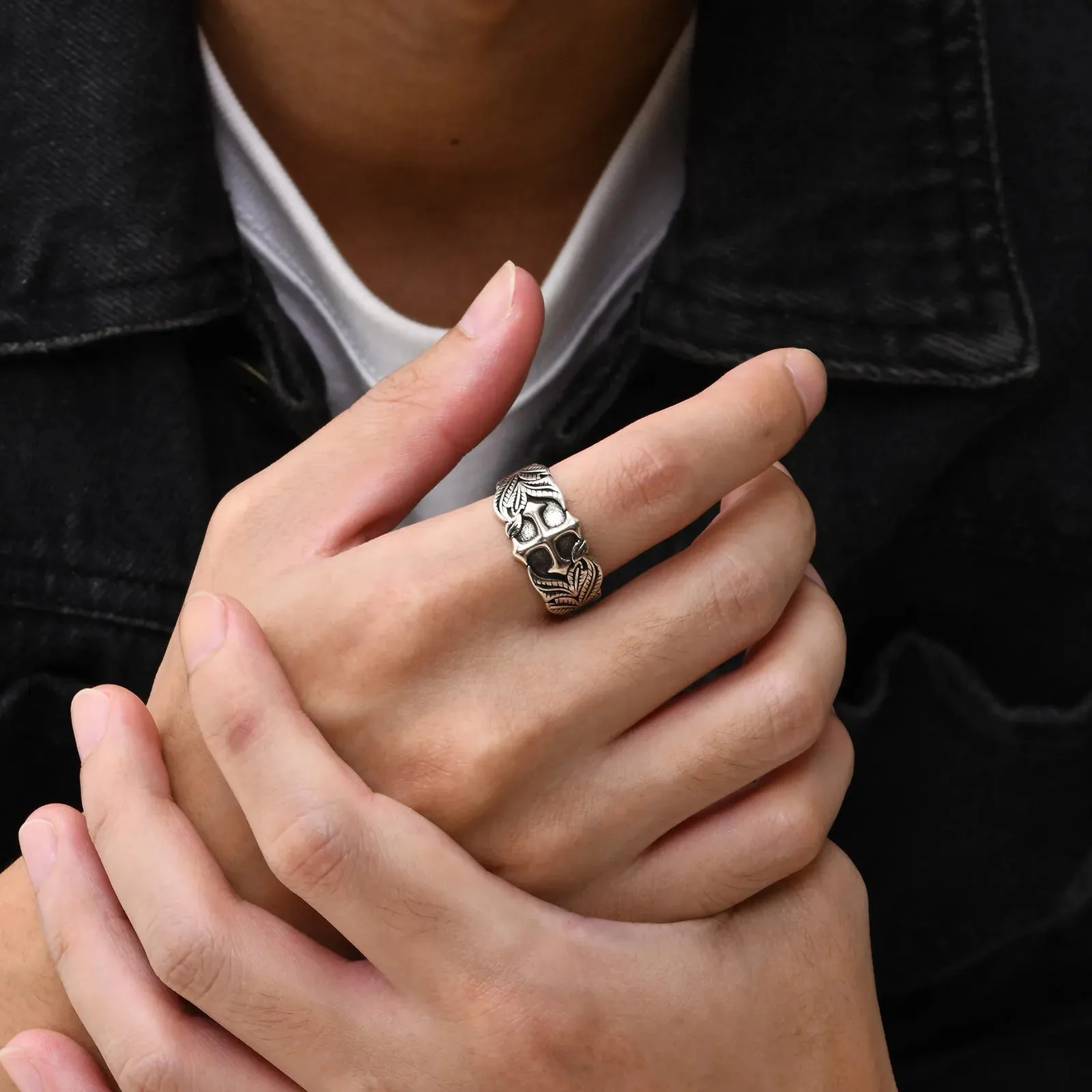 Punk Cross Metal Men Ring, Chunky European and American Style Opening Ring,Adjustable Trendy HipHop Jewelry Gift for Husband BBF