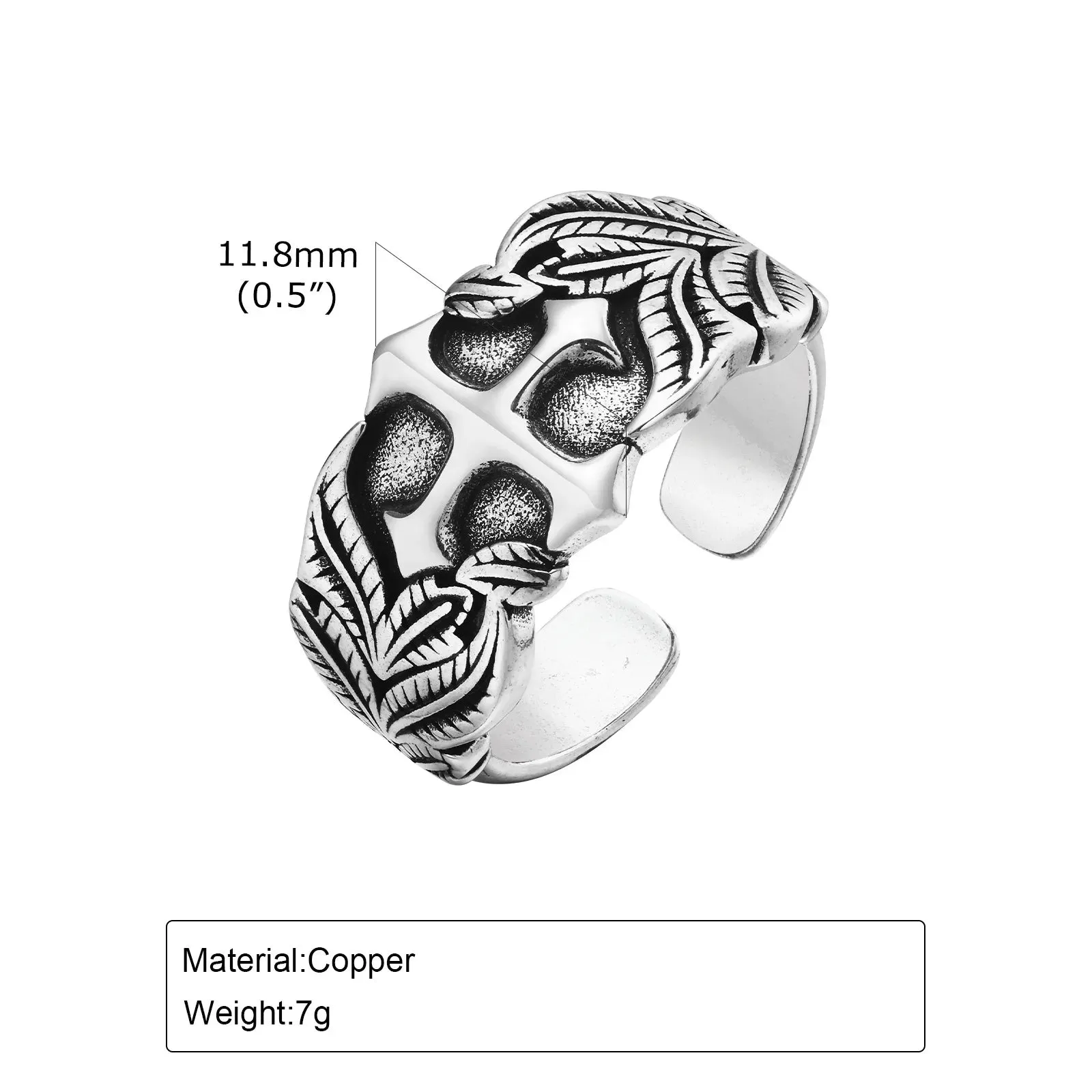 Punk Cross Metal Men Ring, Chunky European and American Style Opening Ring,Adjustable Trendy HipHop Jewelry Gift for Husband BBF