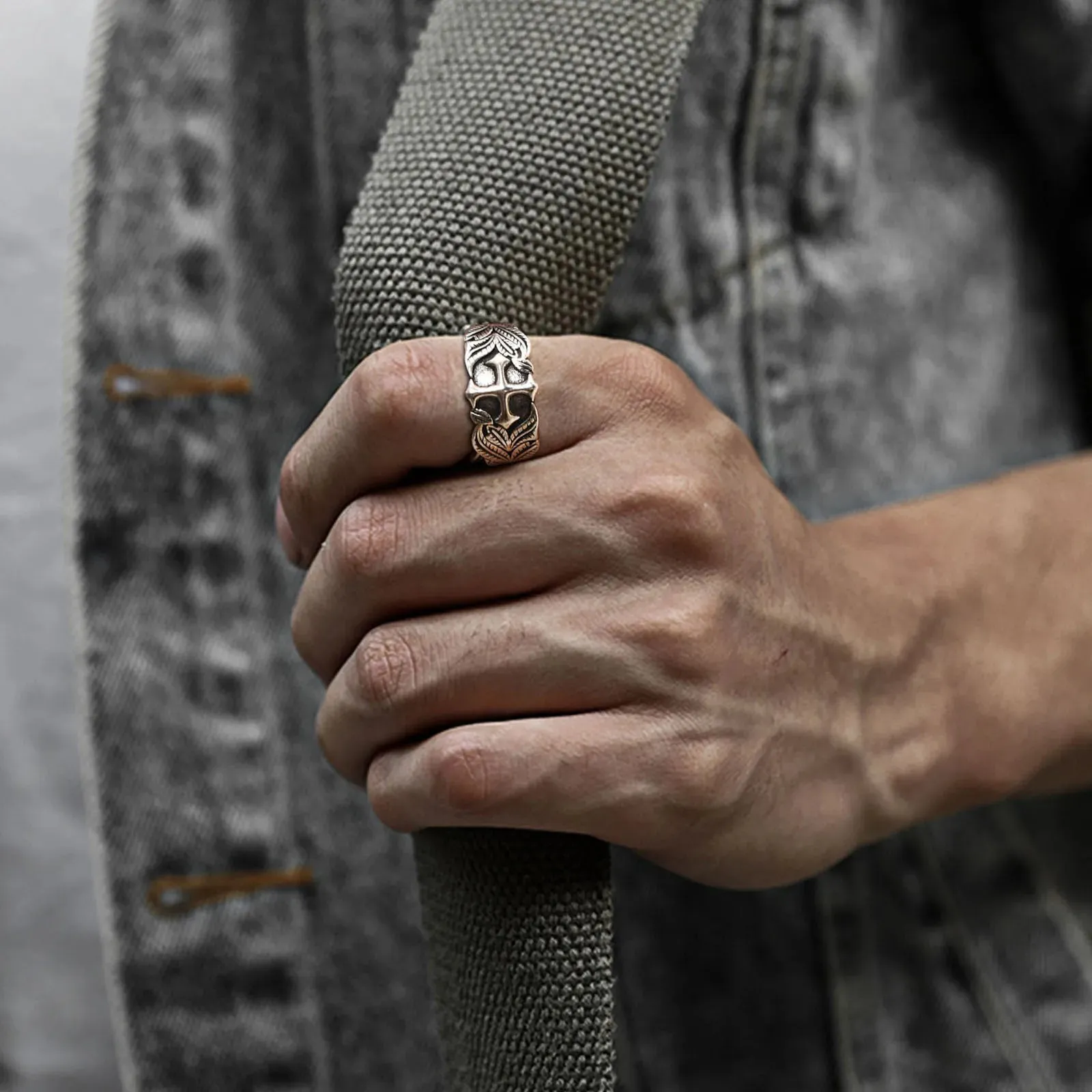 Punk Cross Metal Men Ring, Chunky European and American Style Opening Ring,Adjustable Trendy HipHop Jewelry Gift for Husband BBF