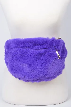PUPPET FANNY PACK Purple Faux Fur Fanny Pack Bag