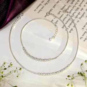 Pure 925 Silver Anklet - Minimalist Beaded Anklet