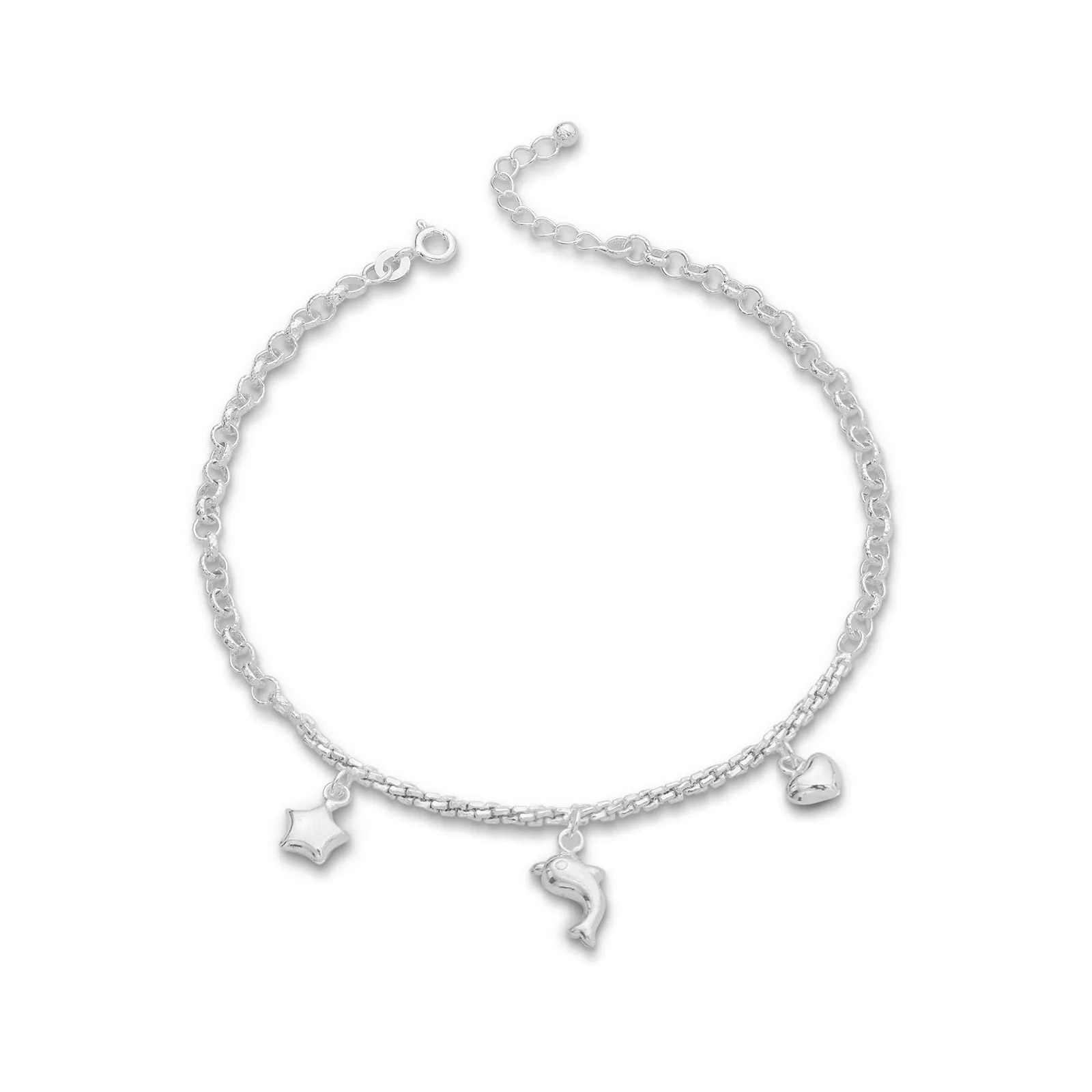 Pure 925 Silver Anklet - Treasure of Aquatic Symphony