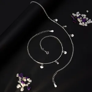 Pure 925 Silver Anklets - Heartstring Chain Model