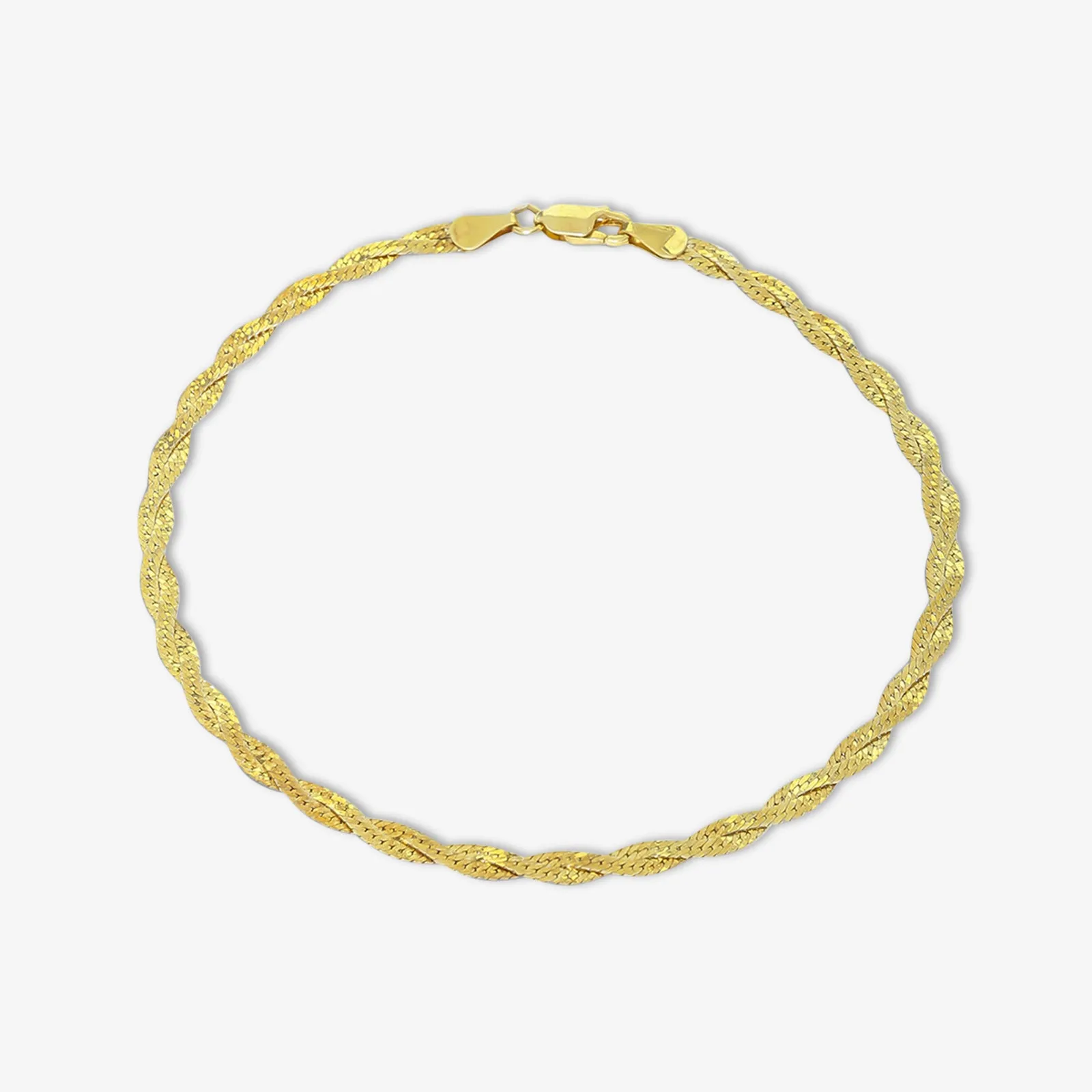 Pure Sterling Silver Gold Plated Snake Chain Anklet