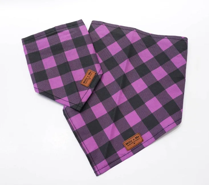 Purple Buffalo Plaid - Pet Bandana