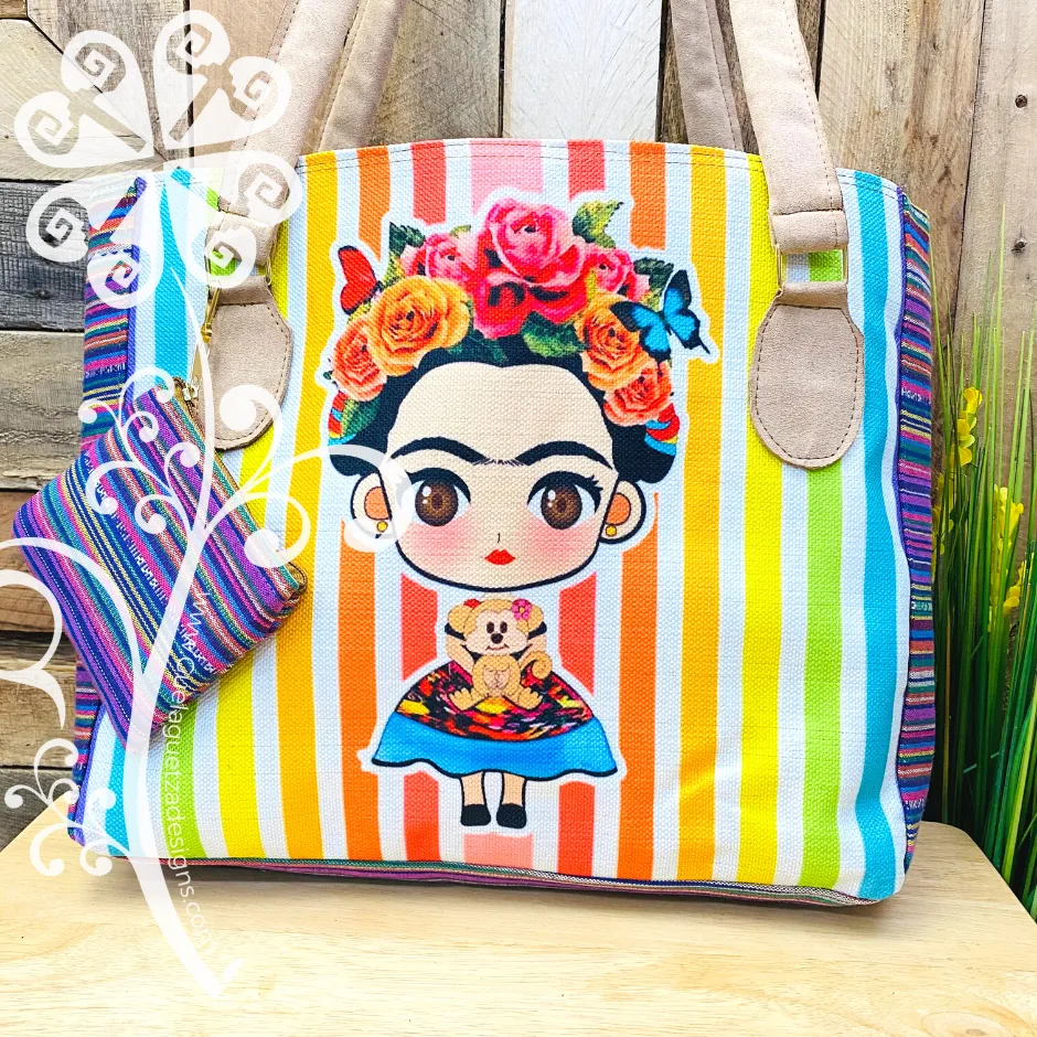 Purple Mix Frida Purse Set- Stripes Style