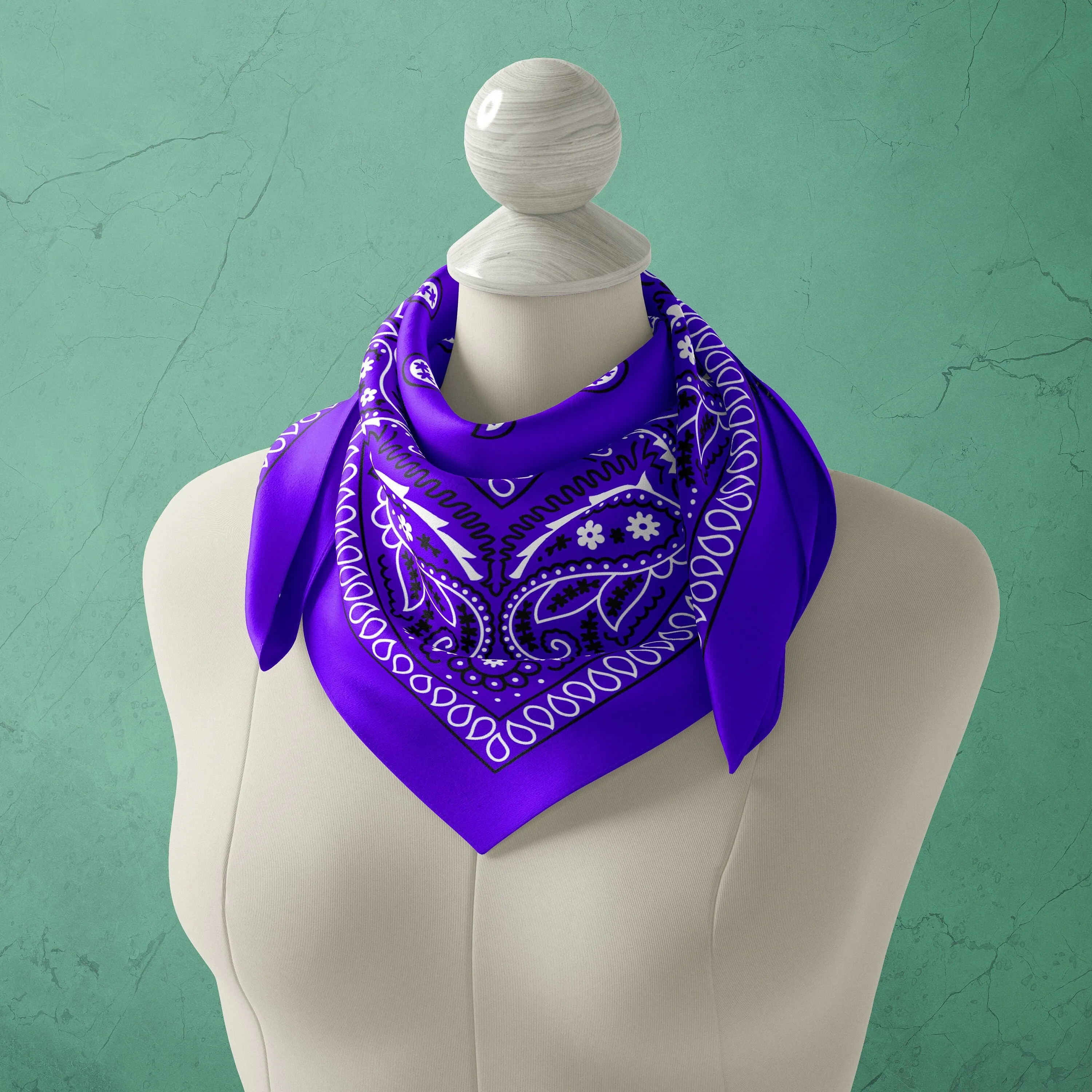 Purple Paisley Bandana - Stylish Versatile Accessory