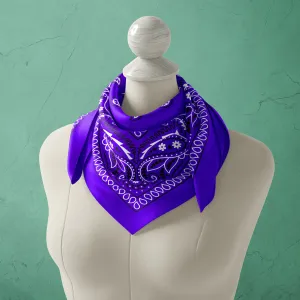 Purple Paisley Bandana - Stylish Versatile Accessory