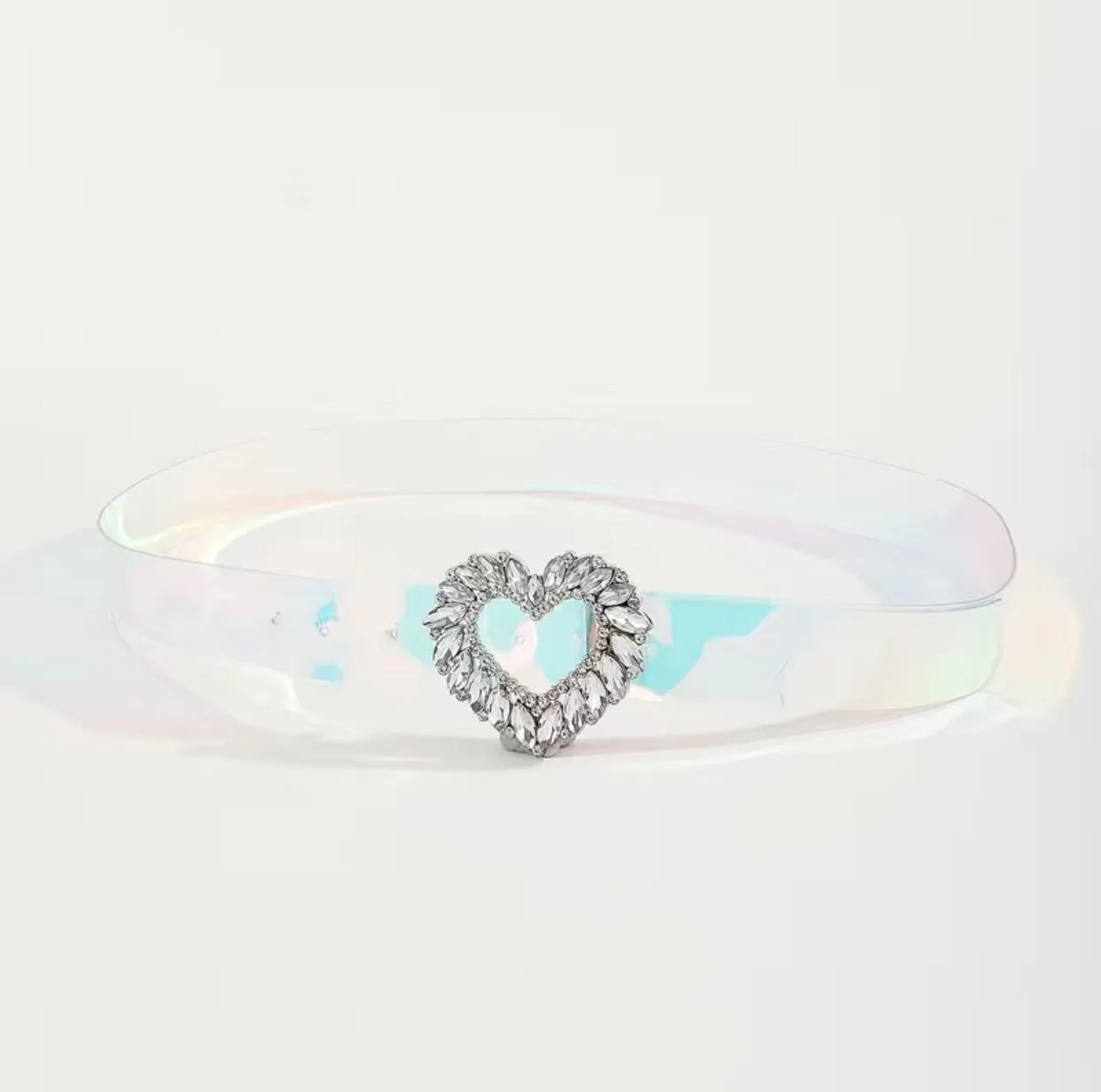 PVC Waist Belt With Rhinestone Buckle