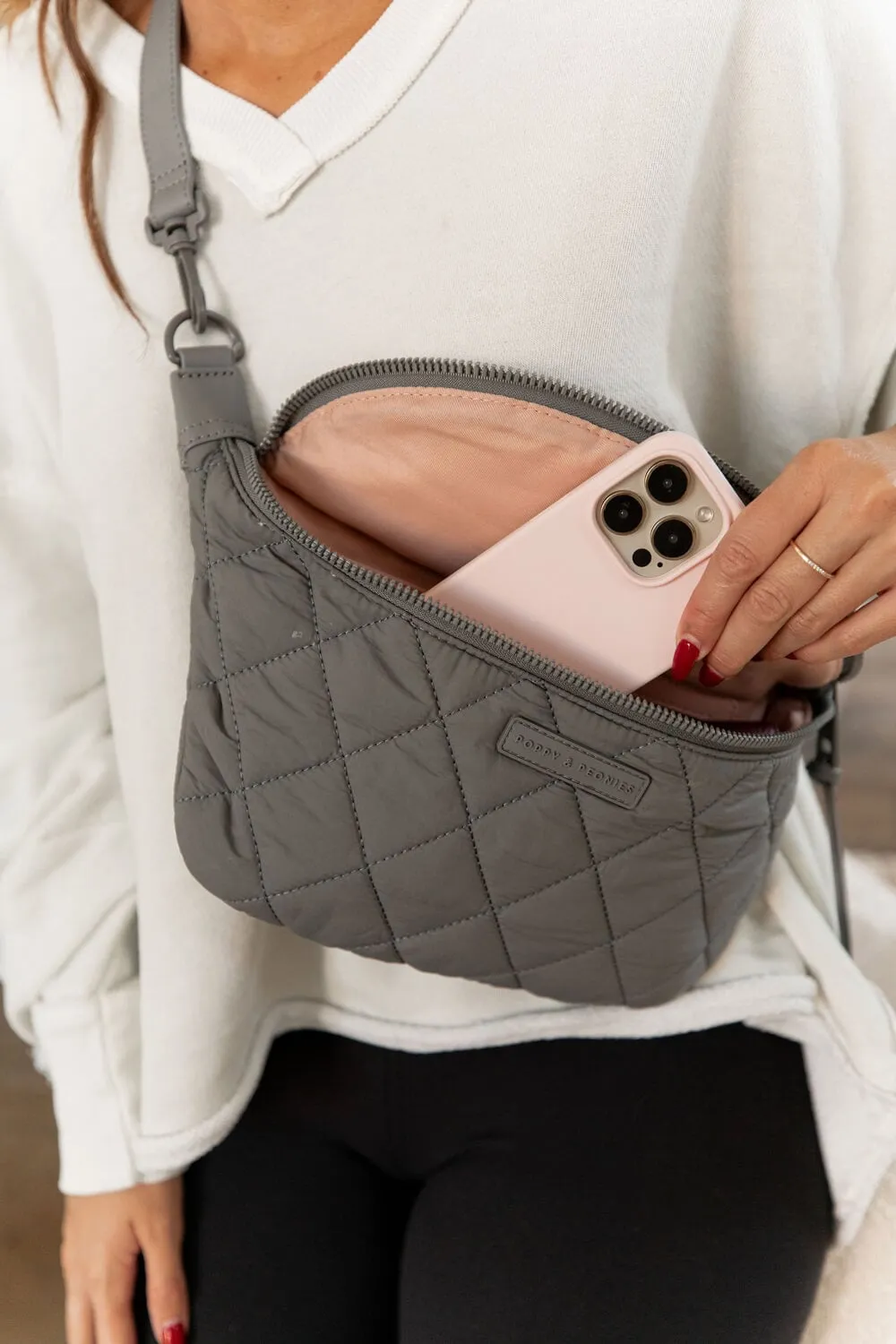 Quilted Large Sidekick Grey
