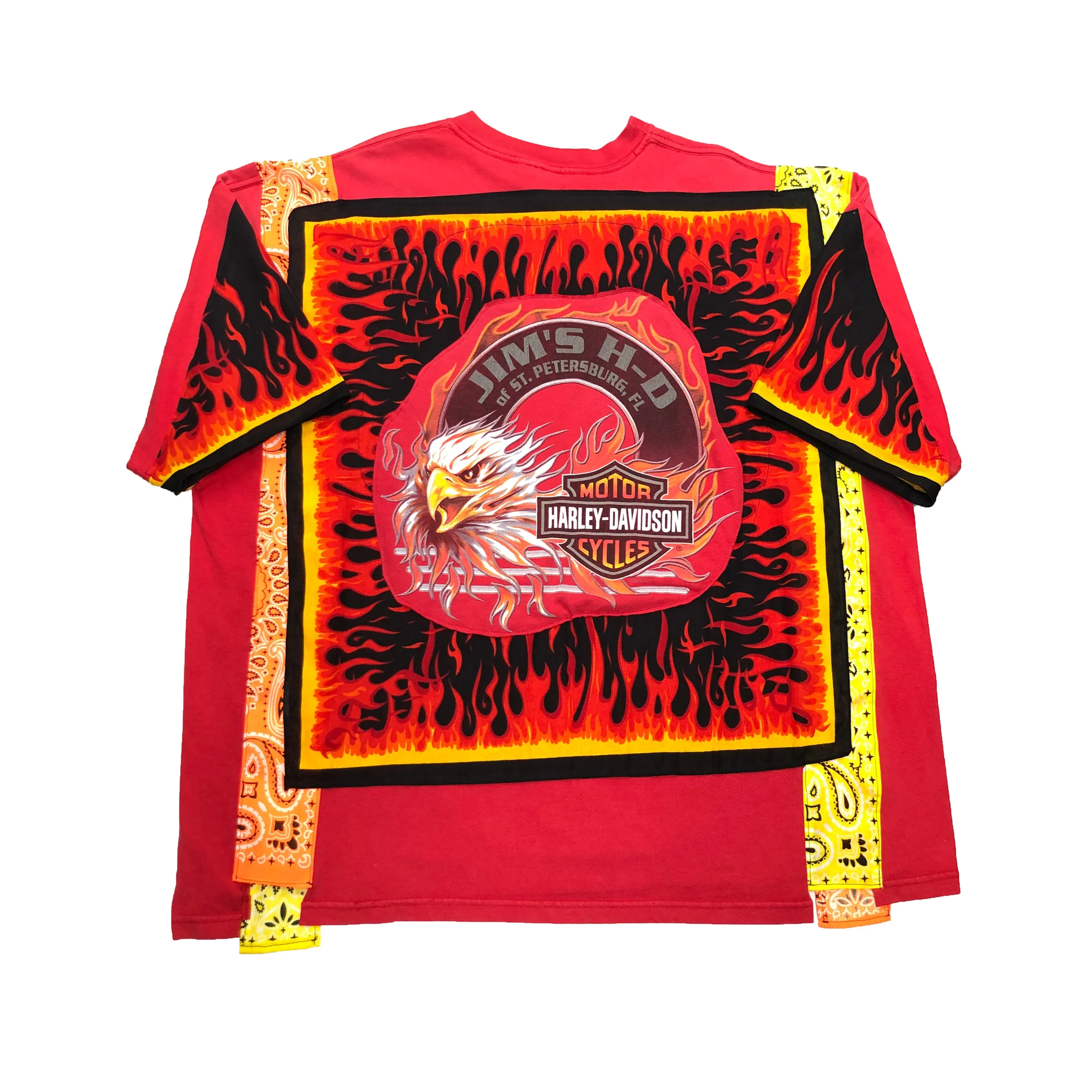 "1 of 1" Harley Davidson Oversized Flaming Bandana Tee (XL/2XL)
