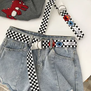 "CARTOON CHECKERS CANVAS" BELT K092514