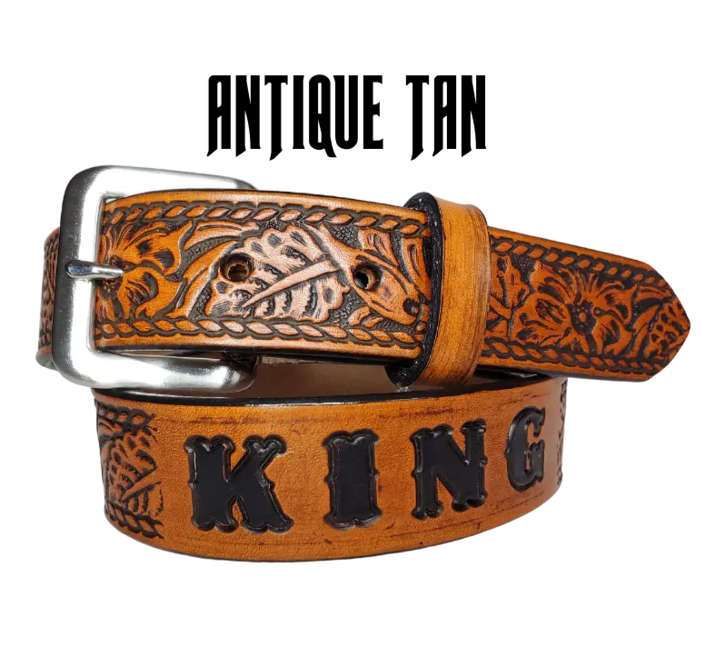 "Lil' Ranch" Leather KIDS/CHILDRENS Name Belt
