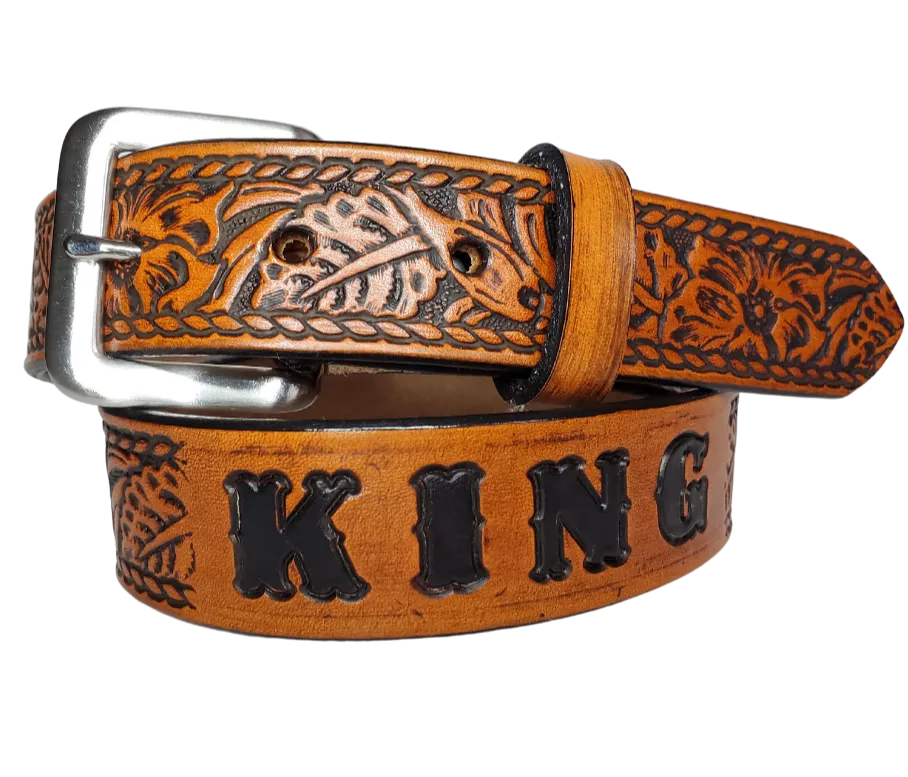 "Lil' Ranch" Leather KIDS/CHILDRENS Name Belt