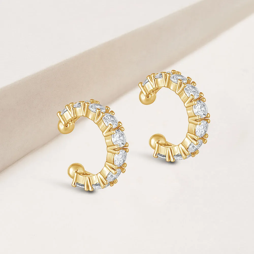 "Magic" Set of Two 2.8CTW Round Cut Ear Cuffs