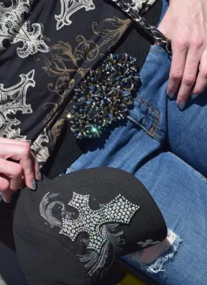 "Rhinstone Snap Belt Beaded"