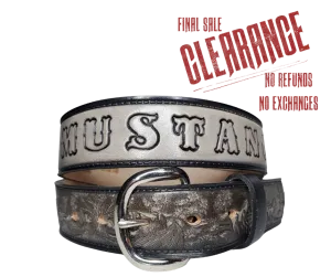 "The Wild Horses" Name Leather Belt  "Quick Ship"