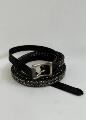 R13 Studded Skinny Belt in Black