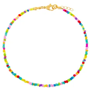 Rainbow Beaded Anklet