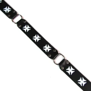 RB-137W  1 1/2" Ring Belt- White Iron Cross