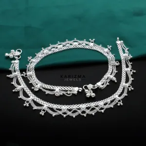 Real Sterling Silver Indian women Excellent Anklet Ankle Bracelet 10.5"